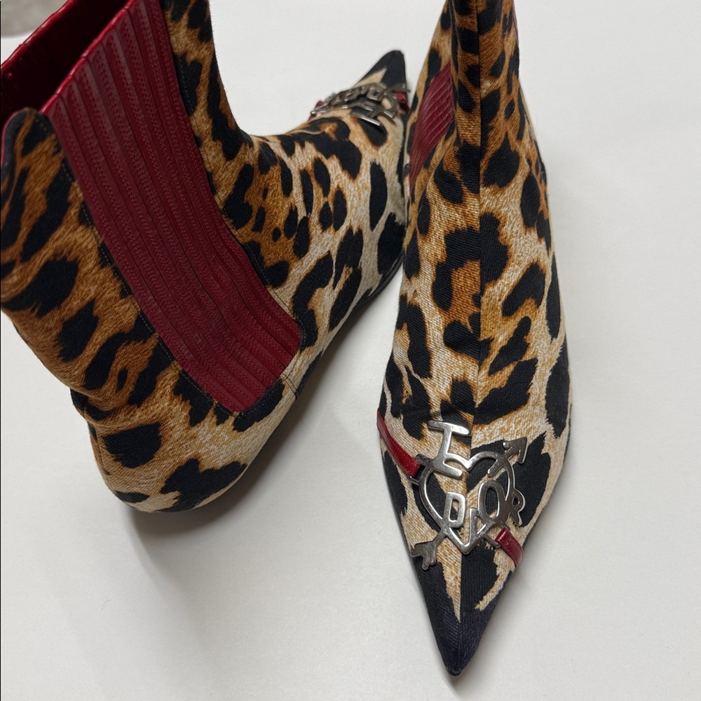 Authentic vintage Christian Dior leopard boots 38.5 john galliano - Picture 5 of 17